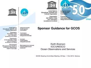 Sponsor Guidance for GCOS