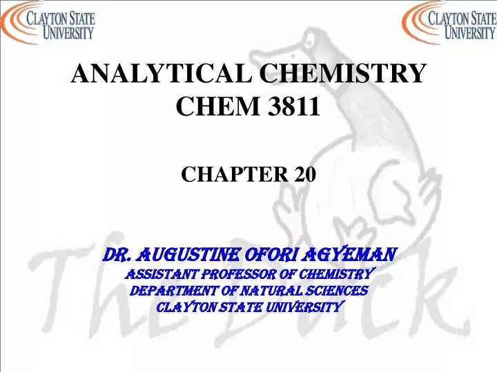 analytical chemistry chem 3811 chapter 20