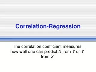 Correlation-Regression