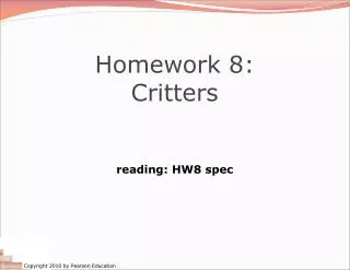 Homework 8: Critters