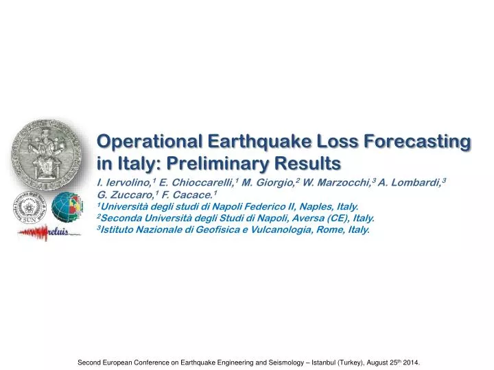 operational earthquake loss forecasting in italy preliminary results
