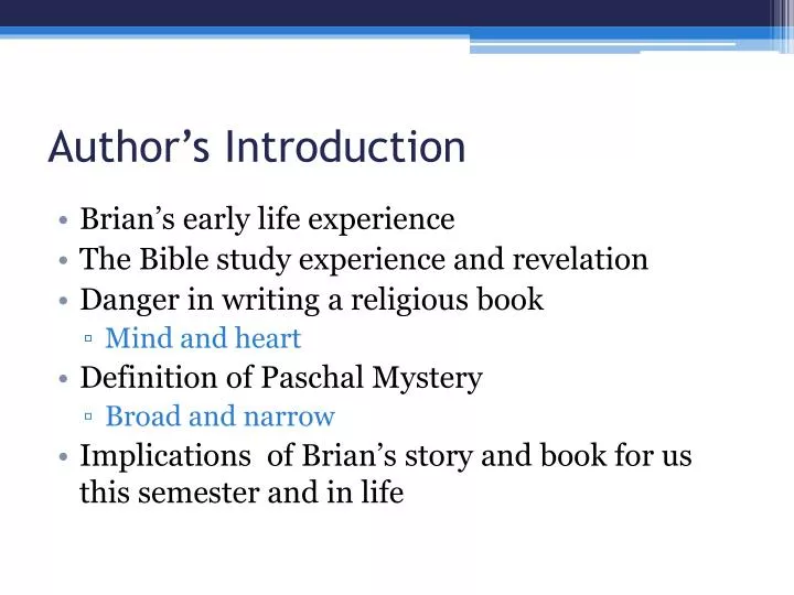 author s introduction