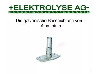 Die galvanische Beschichtung von Aluminium