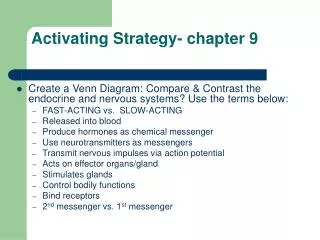 Activating Strategy- chapter 9