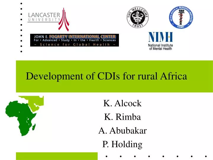 development of cdis for rural africa