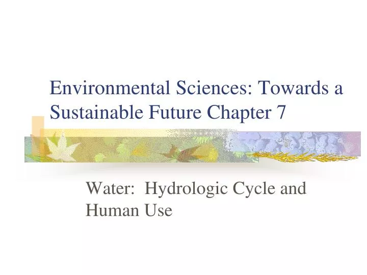 environmental sciences towards a sustainable future chapter 7