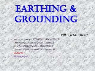 Earthing &amp; Grounding