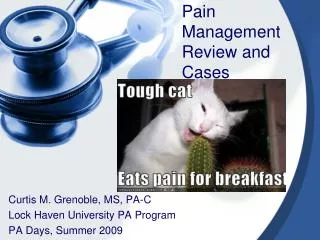 Pain Management Review and Cases