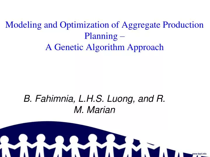 modeling and optimization of aggregate production planning a genetic algorithm approach