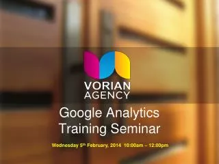 Google Analytics Training Seminar