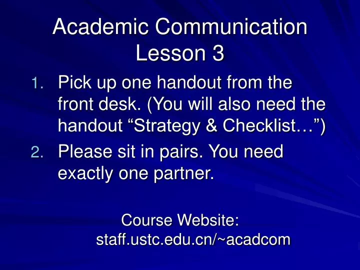 academic communication lesson 3