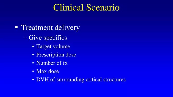 clinical scenario