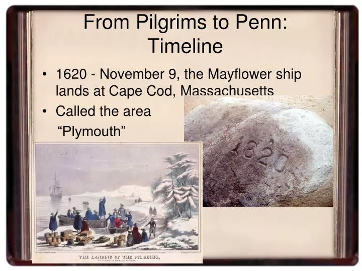 from pilgrims to penn timeline