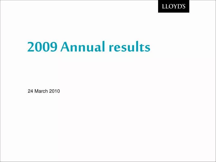 2009 annual results