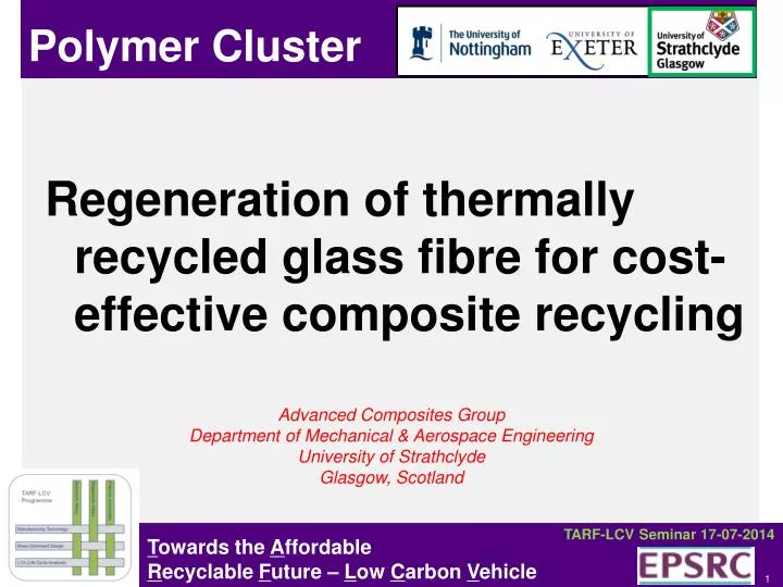 regeneration of thermally recycled glass fibre for cost effective composite recycling