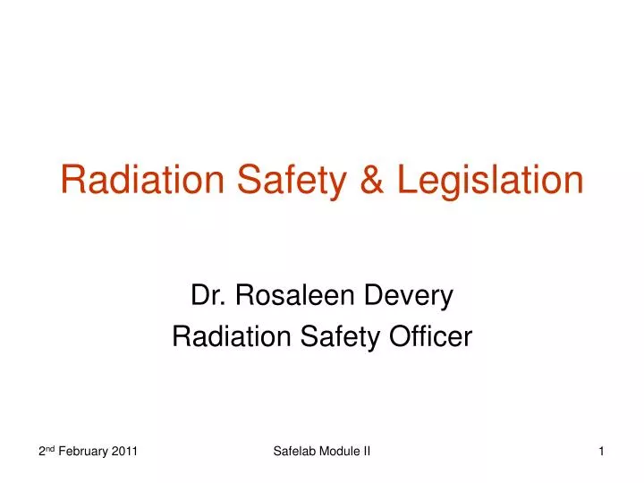 radiation safety legislation