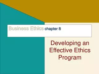 Business Ethics chapter 8