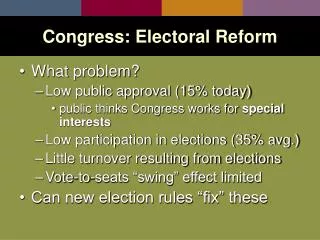 Congress: Electoral Reform