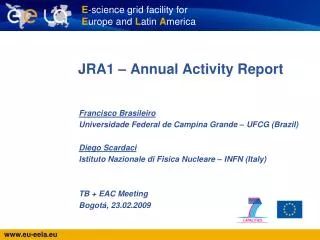 JRA1 – Annual Activity Report