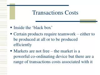 Transactions Costs