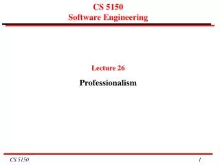 CS 5150 Software Engineering