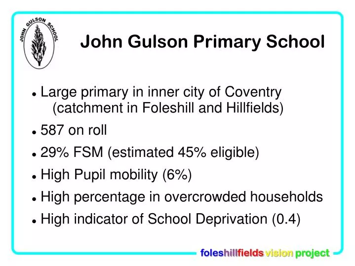 john gulson primary school