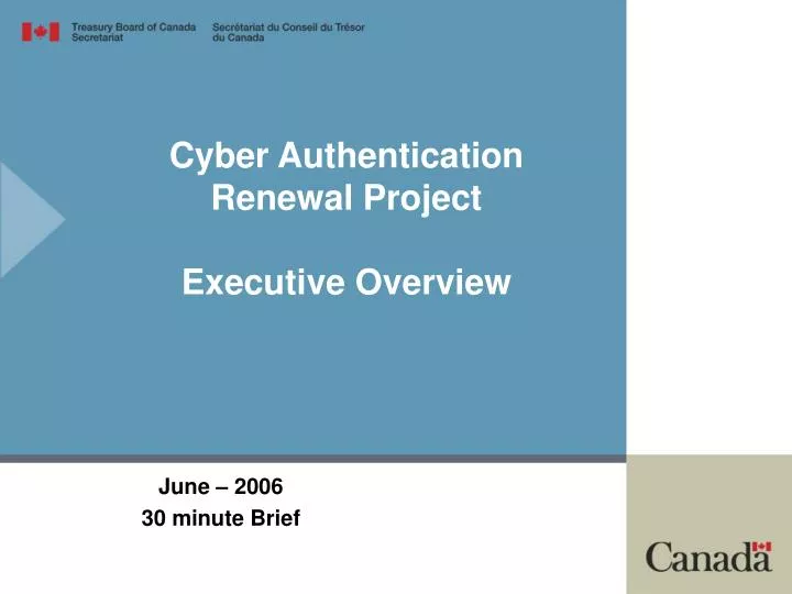 cyber authentication renewal project executive overview