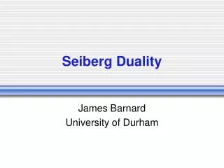 Seiberg Duality