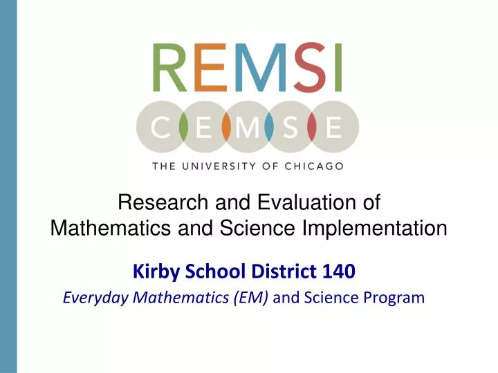 research and evaluation of mathematics and science implementation