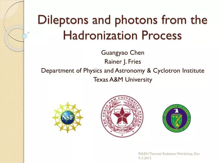 dileptons and photons from the hadronization process