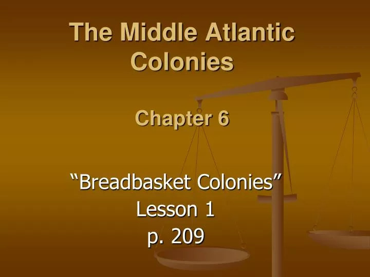 the middle atlantic colonies chapter 6