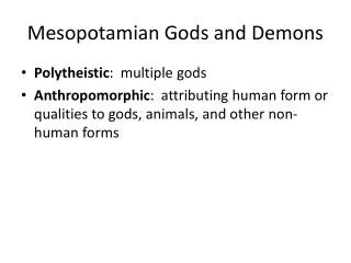 Mesopotamian Gods and Demons