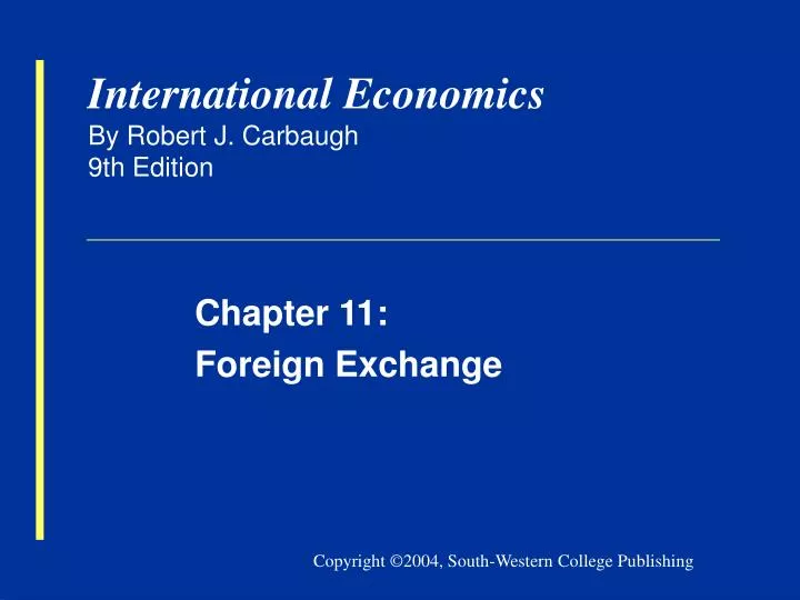 international economics by robert j carbaugh 9th edition
