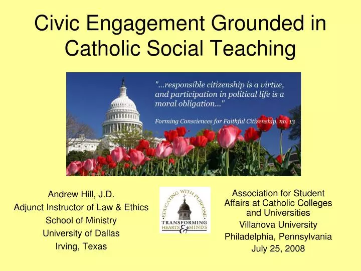 civic engagement grounded in catholic social teaching