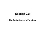 Understanding the Derivative as a Function: Concepts and Notations - slide 1