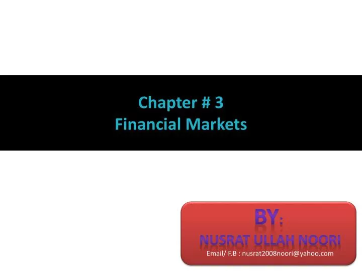 chapter 3 financial markets