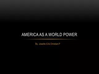 America as a world power