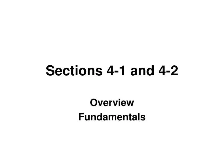 sections 4 1 and 4 2