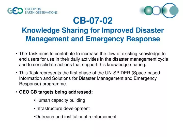 cb 07 02 knowledge sharing for improved disaster management and emergency response