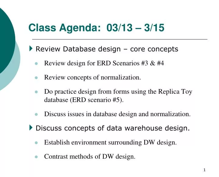 class agenda 03 13 3 15