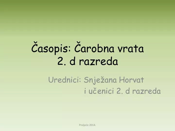 asopis arobna vrata 2 d razreda