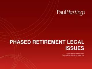PHASED RETIREMENT LEGAL ISSUES