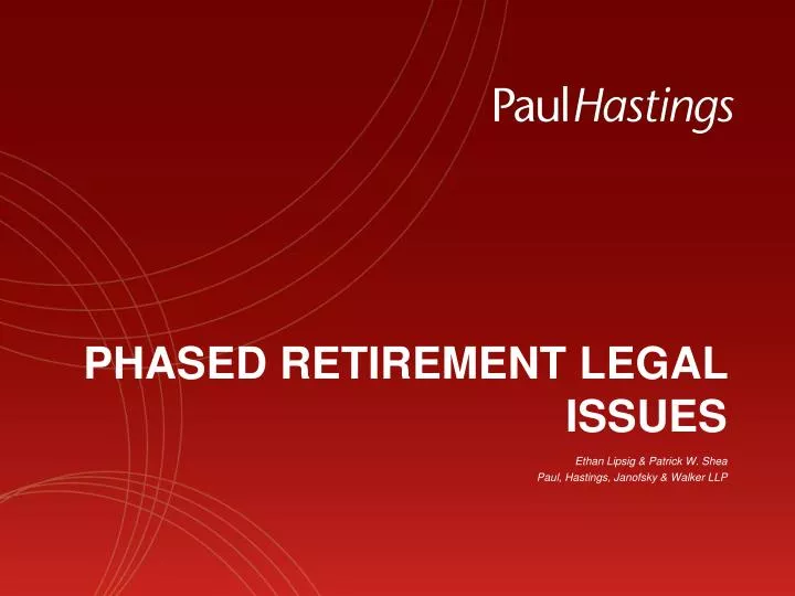 phased retirement legal issues