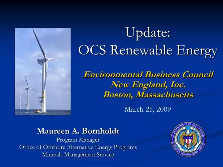 update ocs renewable energy
