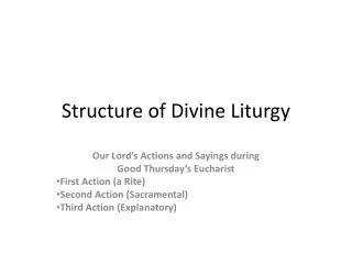 Structure of Divine Liturgy