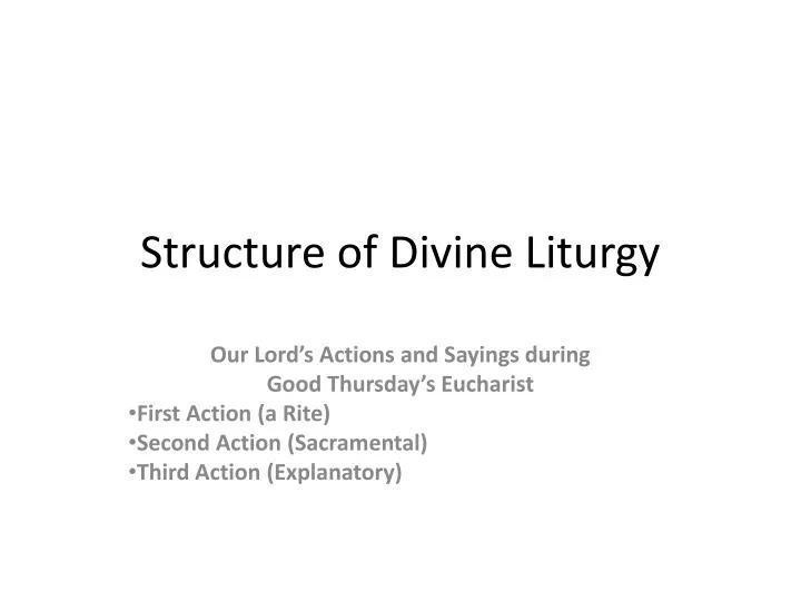structure of divine liturgy