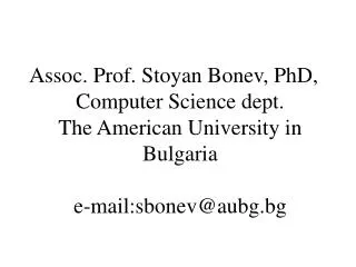 American University in Bulgaria Computer Science dept