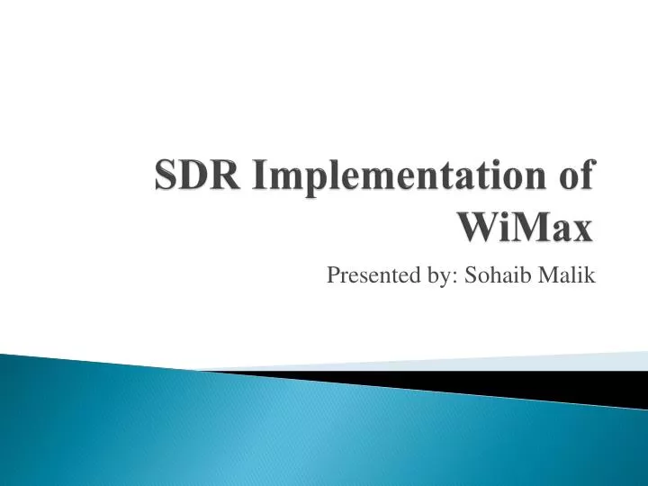 sdr implementation of wimax