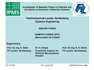 Fachhochschule Lausitz, Senftenberg Systems Engineering MASTER THESIS SAMPATH KUMAR UPPU