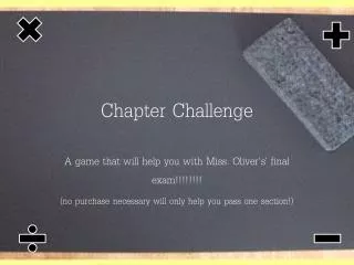Chapter Challenge